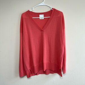 Allude V-Neck Long Sleeve Sweater XS Wool Women